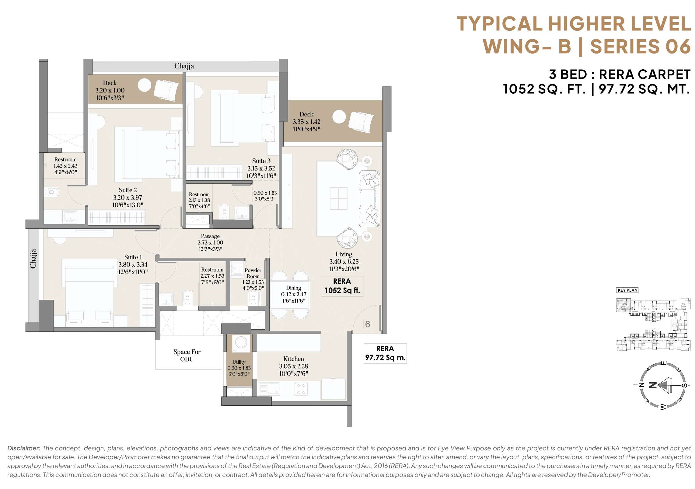 3 BHK Floor Plan 5